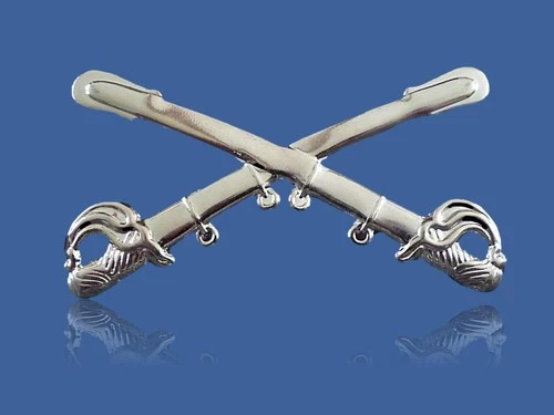 U.S CIVIL WAR CAVALRY CROSS SABERS CROSS SWORDS LARGE KEPI HAT BADGE