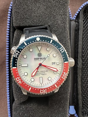 Deep Blue Master 1000 USA Gen Automatic Diver 1000 Watch Abalone Dial 