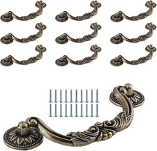 10 Pack Drop Bail Drawer Handles, 5 Hole Centers, Bronze Cabinet Dresser Pulls