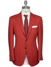 Kiton Red Vicuna Peru Cashmere Silk Blazer TG30 Man