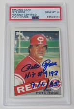 Pete Rose REDS Signed Autograph 1985 Topps Card # 600 w/ 