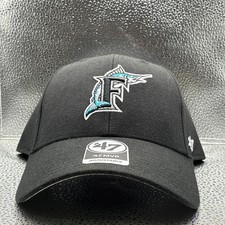 '47 Brand Florida Marlins Dad Hat Strapback Black One Size Retro MLB