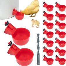 Set mit 16 automatischen Wassertränken für Geflügel – Einfache Installation, ...