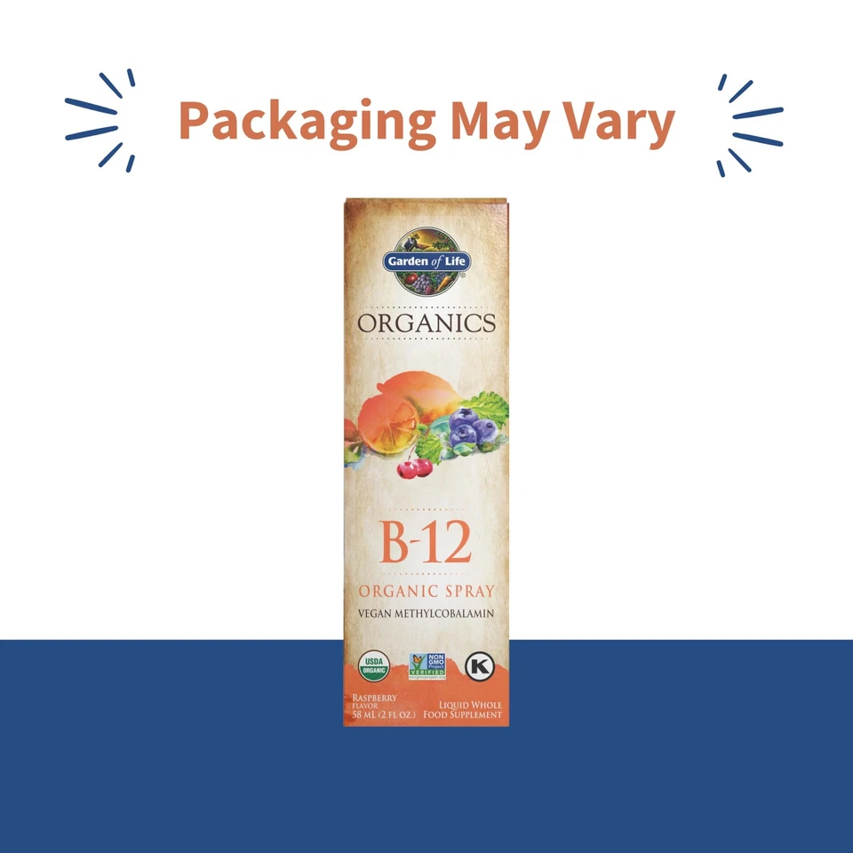 Spray líquido orgánico de vitamina B12 2 oz sabor frambuesa 500 mcg apoyo energético Foto 2 de 4