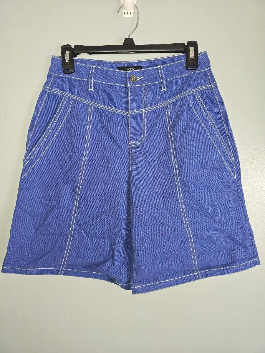 Short Jean Femme Forever 21 - Coupé, Bleu, Taille 29 (100% Coton, Taille Haute, Occasion Parfait État)