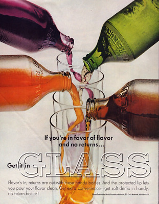 Glass Container Manufacturers Flavor ''No Return'' Bottles Vintage Print Ad 1963