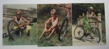 Pretty Girl with Bicycle 1990s 3 Plastic 3-D Lenticular Pictures 8x10 Great 3-D
