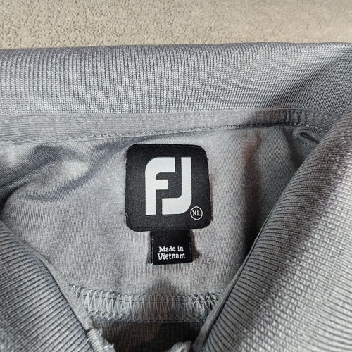 FOOTJOY Mens XL Golf Polo Shirt Gray Colorblock Striped Stretch Performance - Picture 8 of 11