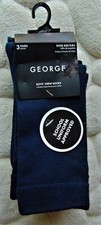 "GEORGE" BRAND  BOY'S CREW SOCKS  3 NEW PAIRS  SIZE 9-9 1/2  DARK BLUE