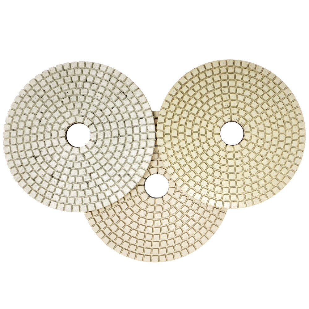 Stadea Diamond Polishing Pad Three 3-Step Wet Dry 4" For Granite Quartz Polish