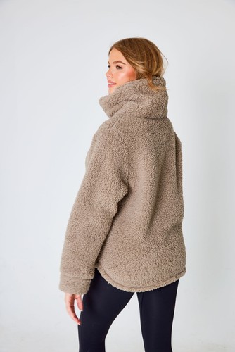 Turtle Womens Grey Fleece Lounge Top Snuggle Top Warm Jacket Jumper Cowl Neck - Picture 31 of 36