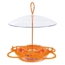 Wild Wings Plastic All-in-One Oriole Buffet Bird Feeder 12 oz, Orange