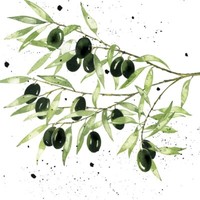 20 Servietten Olives GrüNe Oliven Zweige Natur Mediterran SüDen Deko 33X33Cm