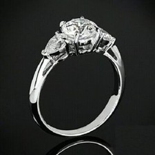 2.70 Ct Round Cut Lab-Created White Diamond Engagement Ring 925 Sterling Silver
