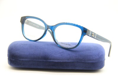 NEW GUCCI GG 1115O 003 CLEAR BLUE SILVER AUTHENTIC FRAMES EYEGLASSES 53-17