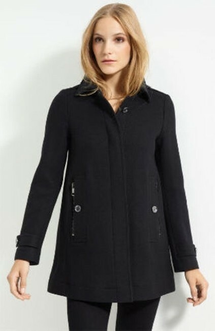 Burberry Brit★素敵!Gray Elmsbys Coat Burberry Brit Black Elmsby' Three Quarter Length Coat - Size