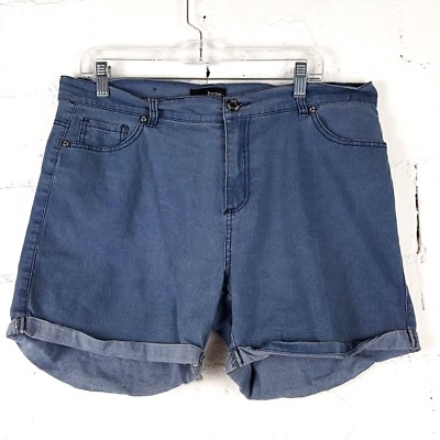 Hype + Womens Plus Size 17 18  Shorts Blue Walking Cuffed Hem