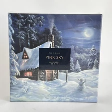 Winter Wonderland All Is Calm Pink Sky 500 Pieces 20x20 Jigsaw Puzzle NEW SEALED