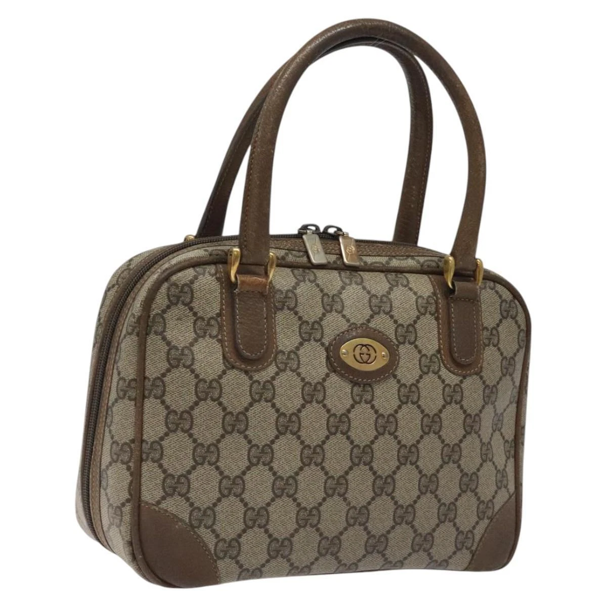 Sac à main GUCCI GG Supreme PVC beige or 000 39 0030 authentique ki5673