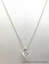Sterling  CZ Heart Pendant Necklace