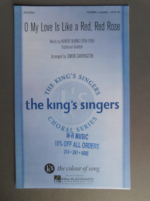 O My Love Is Like a Red Red Rose - sheet music - SATBBB Vocal a Cappella- Scotti