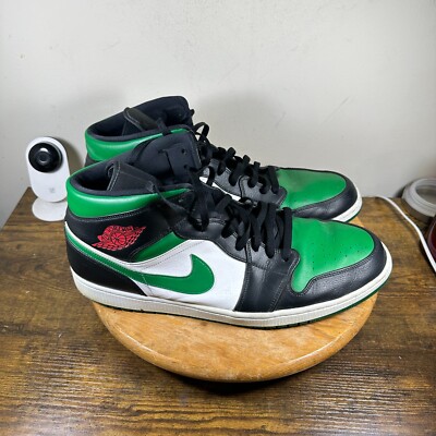 Nike Air Jordan Retro 1 Mid Pine Green Mens Size 18 Shoes 554724-067