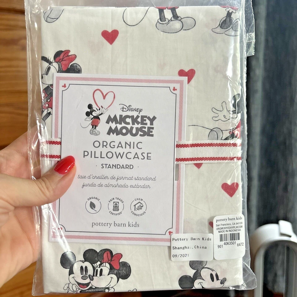 Disney Pottery Barn Mickey Minnie Mouse Floral Monique holiday Bed SET 2 / - Image 2 of 4