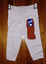 🥎 Women's S White Stripe Softball Pants New & TCK Brown Stirrup Texas Gold Lot