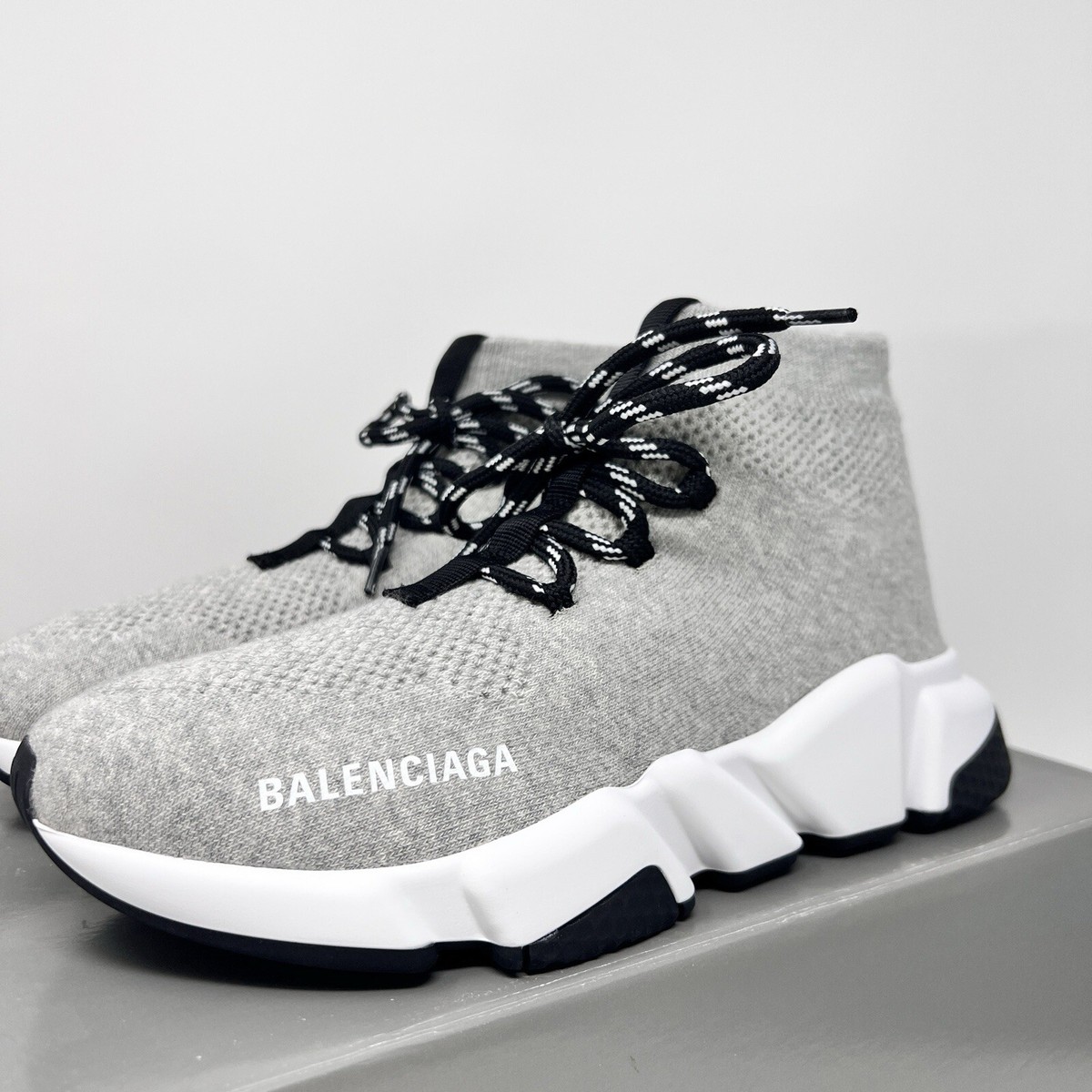 Size 6 - Balenciaga Speed Lace Up Sneaker Grey W for sale