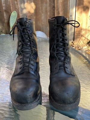Addison Shoe Company Black leather Combat Boots Mens 11.5 Extra