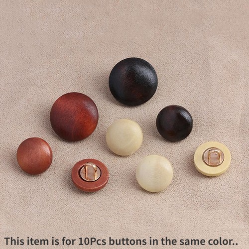10 X Round Wood Buttons with Metal Shank Sewing buttons for DIY Knitwear Shirt - Picture 3 of 10
