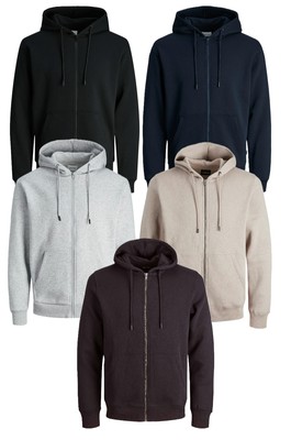 Jack & Jones Herren Sweatjacke Zip BRADYLEY unifarben  M L XL XXL 12249342