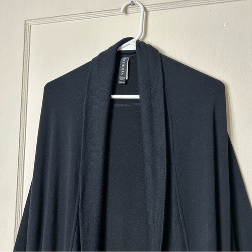 Athleta black ethereal cocoon wrap modal cardigan womens XXS/XS oversized - Picture 4 of 10