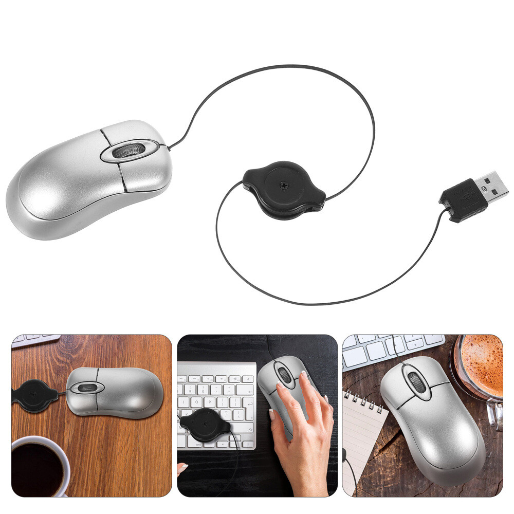 Socket Mouse Computer Mouse Samudgate Wired Mouse, Small Retractable Cable USB Mouse ...