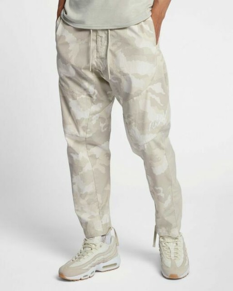 Nike NSW Woven Camo Joggers Light Bone White Men Sportswear Pants