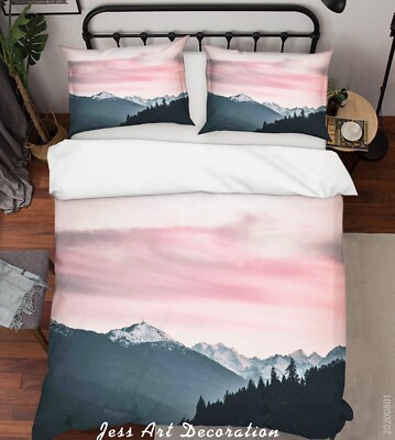 3D Mountain Sky Landscape Quilt Cover Set Bedding Sets Pillowcases Queen