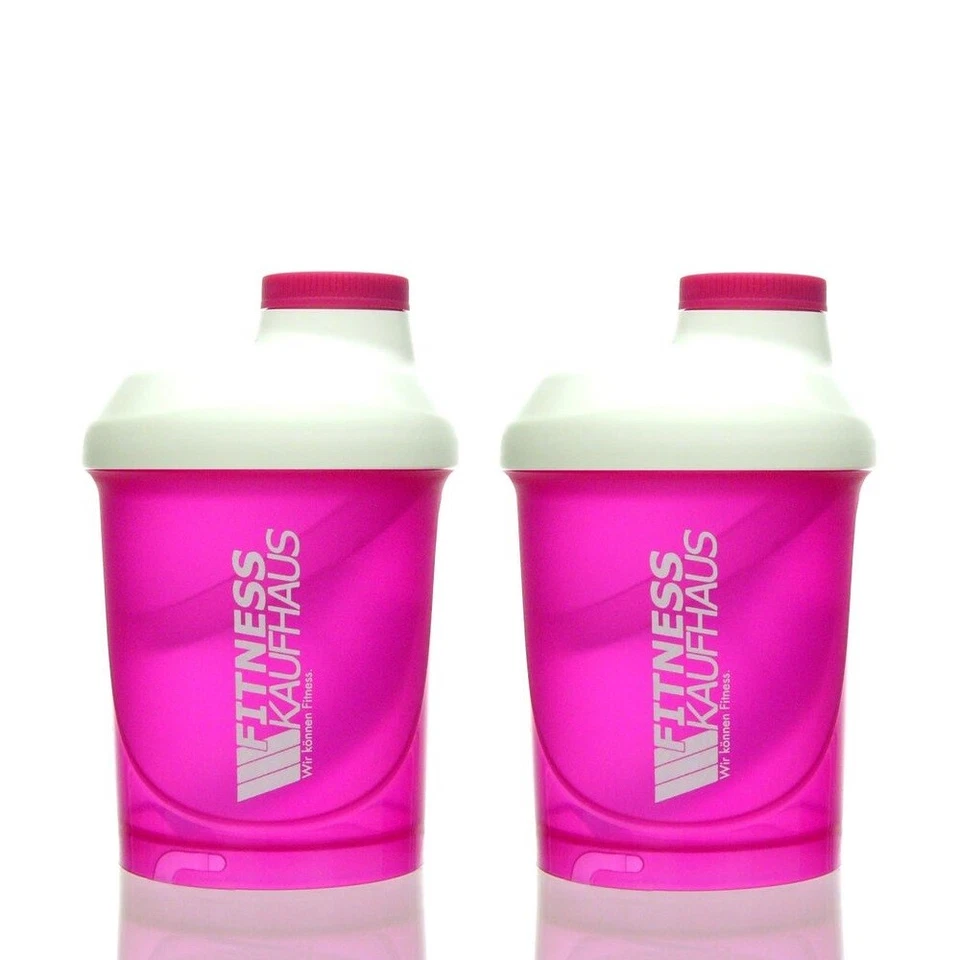 2x Fitnesskaufhaus Shaker Ladyline 300 ml Pink Weiss Schüttelbecher NEU