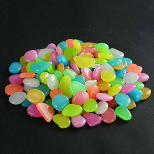 100pcs Glow In The Dark Pebbles Stones Home Garden Walkaway Aquarium Fish Tank - Picture 11 of 18
