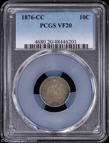 1876-CC 10c Seated Liberty Dime PCGS VF 20