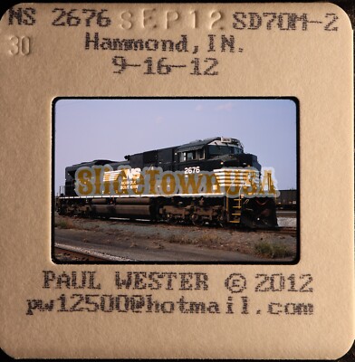 Vtg 2012 Train Slide 2676 NS Norfolk & Southern Engine Hammond IN