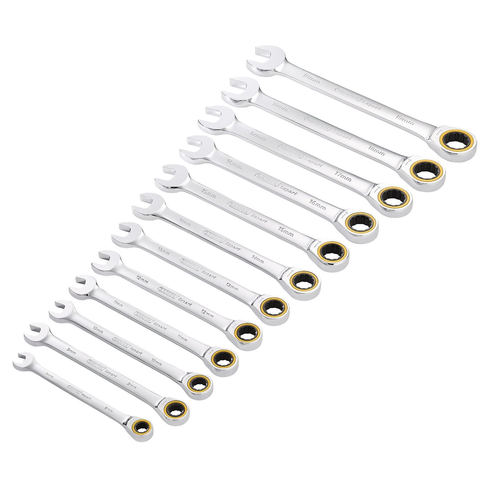Draper Expert Hi-Torq Metric Ratchet Combi Spanner Set (12 Piece) - 03897