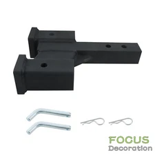 10000Lb 2-In Solid Shank Trailer Dual Hitch Extender For 2 In Receiver Rise/Drop