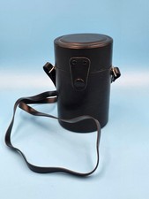 Vintage Hard Black Leather Camera Lens Case 5" 3.5"