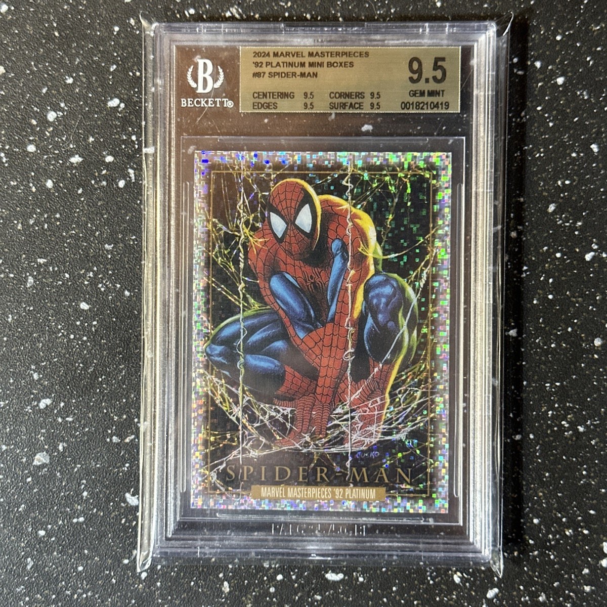 2024 Masterpieces '92 Platinum #87 Spider-Man Mini Box BGS 9.5 | eBay