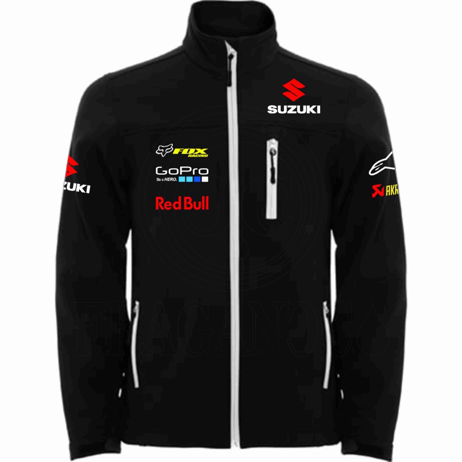 Chaqueta negra moto suzuki. Cortavientos moto softshell hombre y mujer. Nuevo