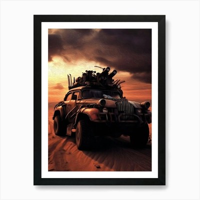 Mad Max Amazing Car Kunstdruck Gerahmtes Wandbild Poster Leinwanddruck Bild