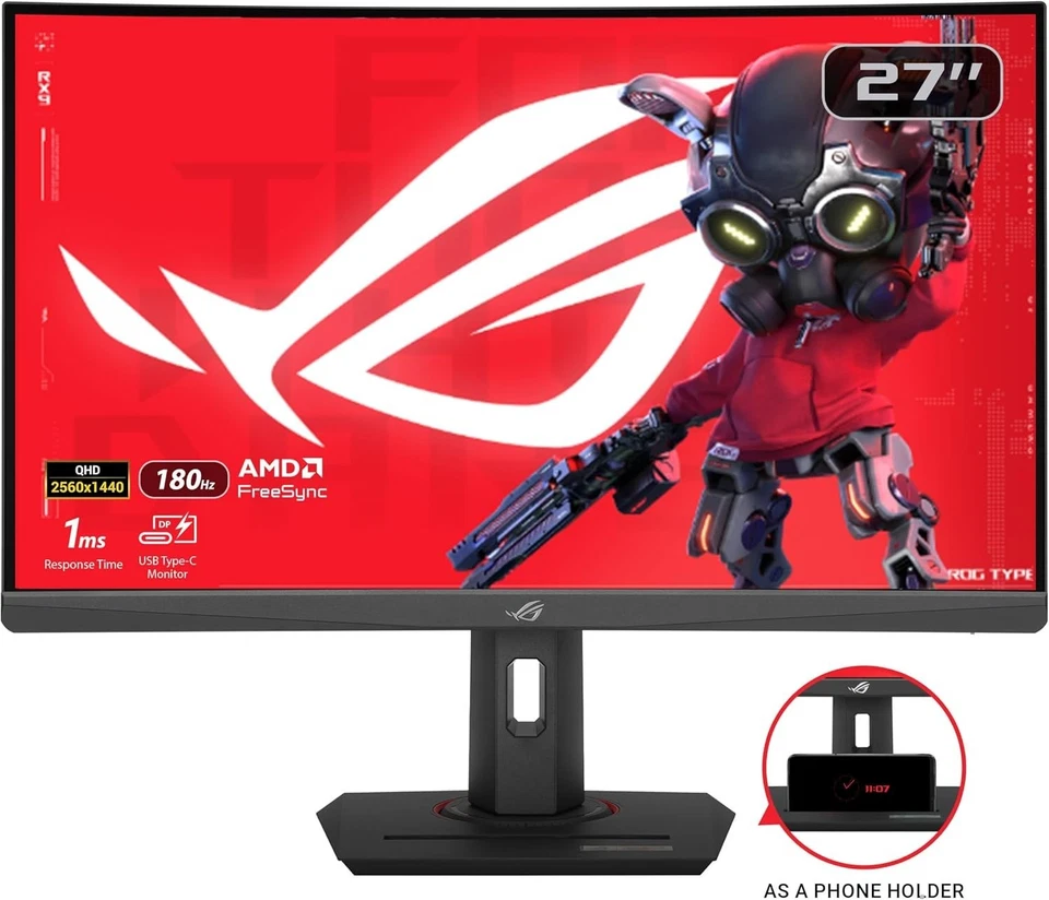 ROG Strix 27” 1440P Curved Display - ELMB Sync, FreeSync - Image 4 of 4
