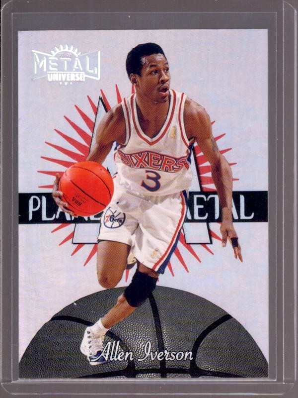 ALLEN IVERSON 1997-98 Skybox Metal Universe Planet Metal Insert #2 76ers
