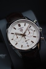 TAG Heuer Carrera Chronograph Silver & Rose Gold 42mm Watch CBN2013.FC6483