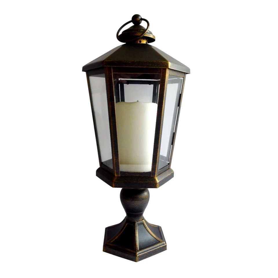 Linterna Vela Parpadeante Luminara 17" Bronce Windsor Propietario Original PICKUP-NJ Foto 3 de 4